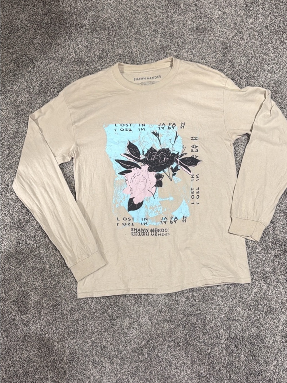 Shawn Mendes Long-Sleeve Graphic Concert Tee- Lost in Japan